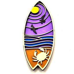 3D Laser cut multi-layered Surfboard magnet